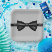 Papierplatte aus grauer und schwarzer Krawatte Pappteller (Party)