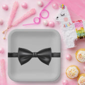 Papierplatte aus grauer und schwarzer Krawatte Pappteller (Party)