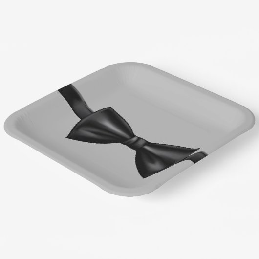 Papierplatte aus grauer und schwarzer Krawatte Pappteller (Gewinkelt)