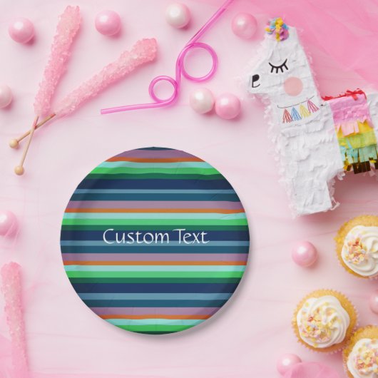 Papierplatte aus grünem, blauem, rosa und orangefa pappteller (Party)