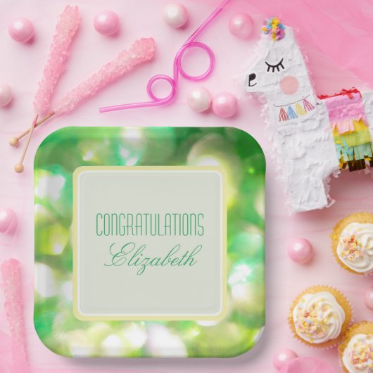 Papierplatte aus grünem Licht Pappteller (Party)