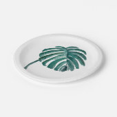 Papierplatte aus grünem Palmblättern Pappteller (Schrägansicht)