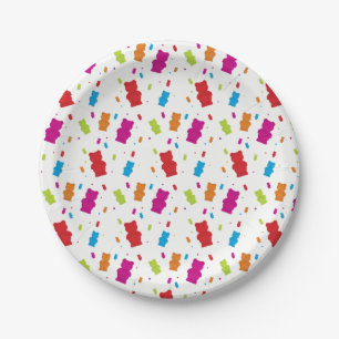 Papierplatte aus Gummi Bär-Candy-Muster Pappteller