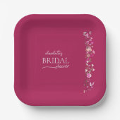Papierplatte aus Minimalistischem rosa Brautparty Pappteller (Vorderseite)