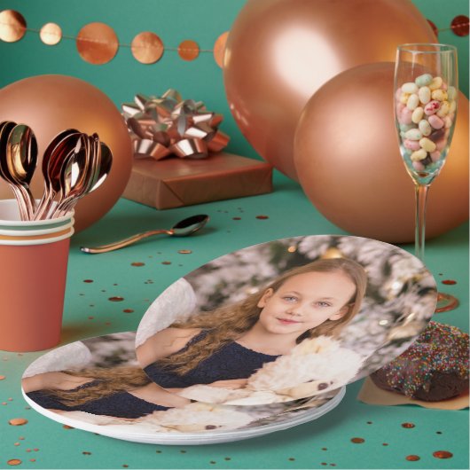 Papierplatte aus personalisiertem Foto Pappteller (Multi)