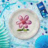 Papierplatte aus rosa Blume Pappteller (Party)