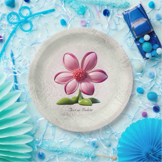 Papierplatte aus rosa Blume Pappteller (Party)