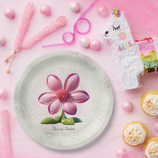 Papierplatte aus rosa Blume Pappteller (Party)