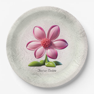 Papierplatte aus rosa Blume Pappteller