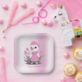 Papierplatte aus rosa Entenpapier Pappteller (Party)