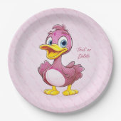 Papierplatte aus rosa Entenpapier Pappteller (Vorderseite)