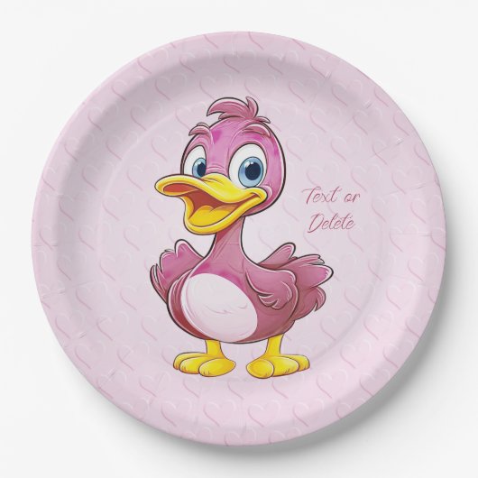 Papierplatte aus rosa Entenpapier Pappteller (Vorderseite)