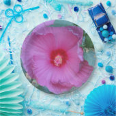Papierplatte aus rosa Hibiskus Pappteller (Party)