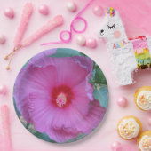 Papierplatte aus rosa Hibiskus Pappteller (Party)