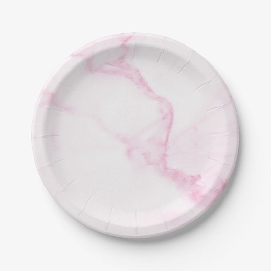 Papierplatte aus rosa Marmor Pappteller (Vorderseite)