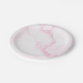Papierplatte aus rosa Marmor Pappteller (Schrägansicht)