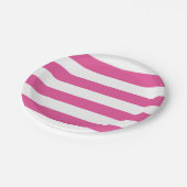 Papierplatte aus rosa Streifen Pappteller (Schrägansicht)