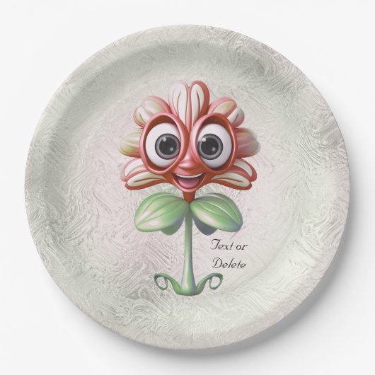 Papierplatte aus roter Blume Pappteller (Vorderseite)