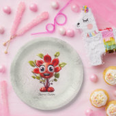 Papierplatte aus roter Blume Pappteller (Party)
