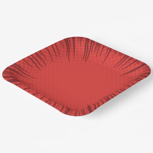 Papierplatte aus roter Sternexplosion Pappteller (Gewinkelt)