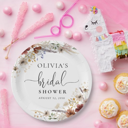 Papierplatte aus Tiny Wildblume Brautparty Pappteller (Party)