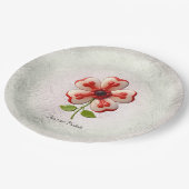 Papierplatte aus weißer Blume Pappteller (Schrägansicht)