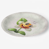 Papierplatte aus weißer Blume Pappteller (Schrägansicht)