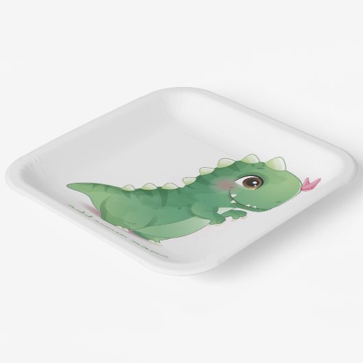 PAPIERPLATTE: BABY DINOSAUR PAPPTELLER (Gewinkelt)