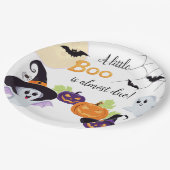 Papierplatte Baby Dusche für Little Boo Halloween. Pappteller (Schrägansicht)