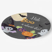 Papierplatte Baby Dusche für Little Boo Halloween. Pappteller (Schrägansicht)
