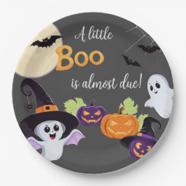 Papierplatte Baby Dusche für Little Boo Halloween. Pappteller