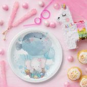 PAPIERPLATTE: BABY ELEPHANT & PUFFER FISH BALLOON PAPPTELLER (Party)