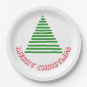 Papierplatte - Baum und frohe Weihnachten Pappteller (Vorderseite)
