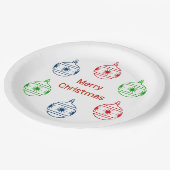 Papierplatte - Baumschmuck und Gruß Pappteller (Schrägansicht)