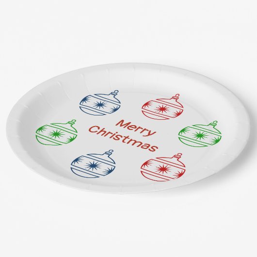 Papierplatte - Baumschmuck und Gruß Pappteller (Schrägansicht)