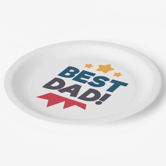 Papierplatte bester Vater-glückliche des Pappteller (Schrägansicht)
