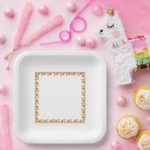 Papierplatte - Blätter aus Eisen in goldenem Winke Pappteller (Party)