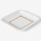 Papierplatte - Blätter aus Eisen in goldenem Winke Pappteller (Gewinkelt)