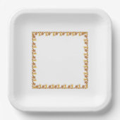 Papierplatte - Blätter aus Eisen in goldenem Winke Pappteller (Vorderseite)