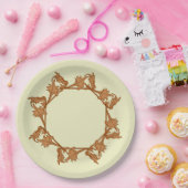 Papierplatte - Blätter im Kreis (Oktagon) Pappteller (Party)