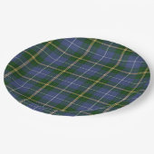 Papierplatte   blauer NeuschottlandTartan kariert Pappteller (Schrägansicht)