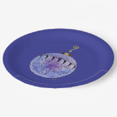 Papierplatte - Blauer Weltfrieden Pappteller (Schrägansicht)