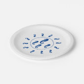 Papierplatte - Blaumeer-Pferde im Kreis Pappteller (Schrägansicht)