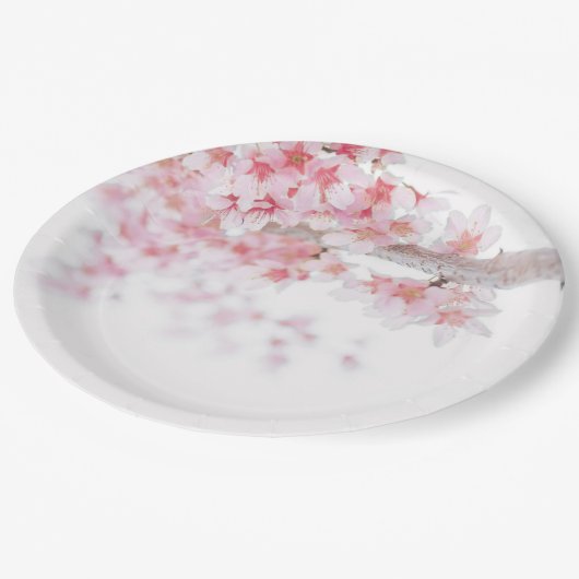 PAPIERPLATTE: CHERRY BLOSSOM PAPPTELLER (Schrägansicht)
