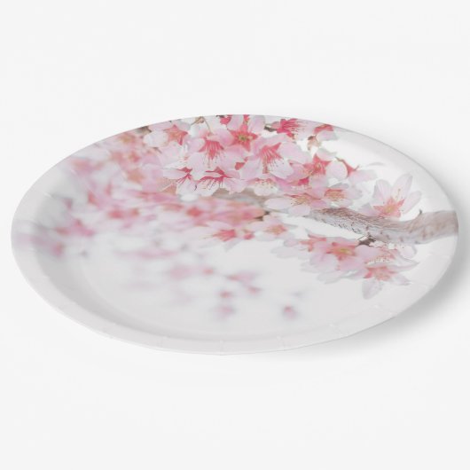 PAPIERPLATTE: CHERRY BLOSSOM PAPPTELLER (Schrägansicht)