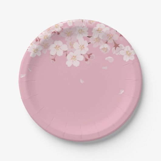 PAPIERPLATTE: CHERRY BLOSSOM PETALS PAPPTELLER (Vorderseite)