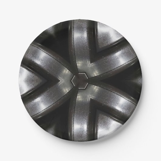Papierplatte cool schwarz und silber pappteller (Vorderseite)