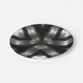 Papierplatte cool schwarz und silber pappteller (Schrägansicht)