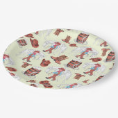 Papierplatte Cowboy und Pferdebraun Pappteller (Schrägansicht)