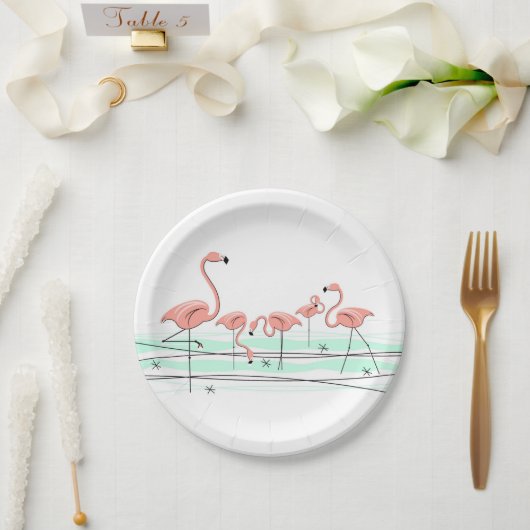 Papierplatte der Flamingo Ocean Group Pappteller (Hochzeit)